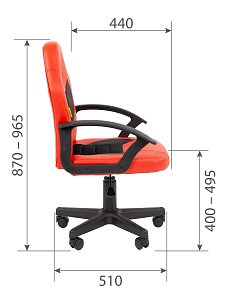 Детское компьютерное кресло CHAIRMAN KIDS 111, экокожа, красный/черный